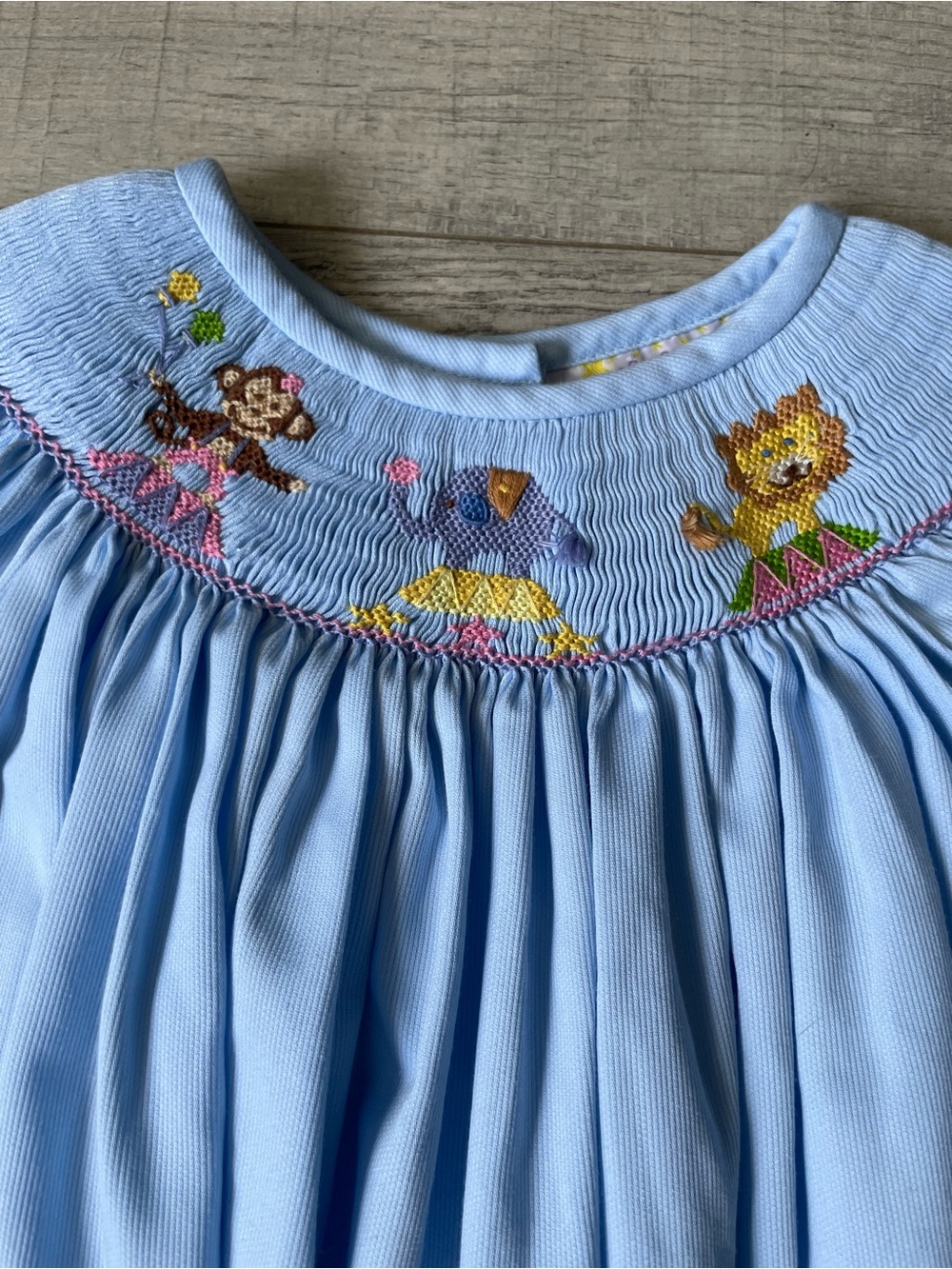 Secret Wishes Circus Themed Smocked Dress